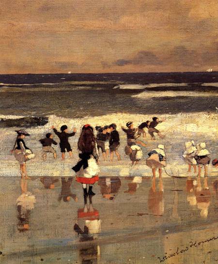 (image for) Handmade oil painting Copy paintings of famous artists Winslow Homer's paintings Beach Scene (aka Chi - Click Image to Close